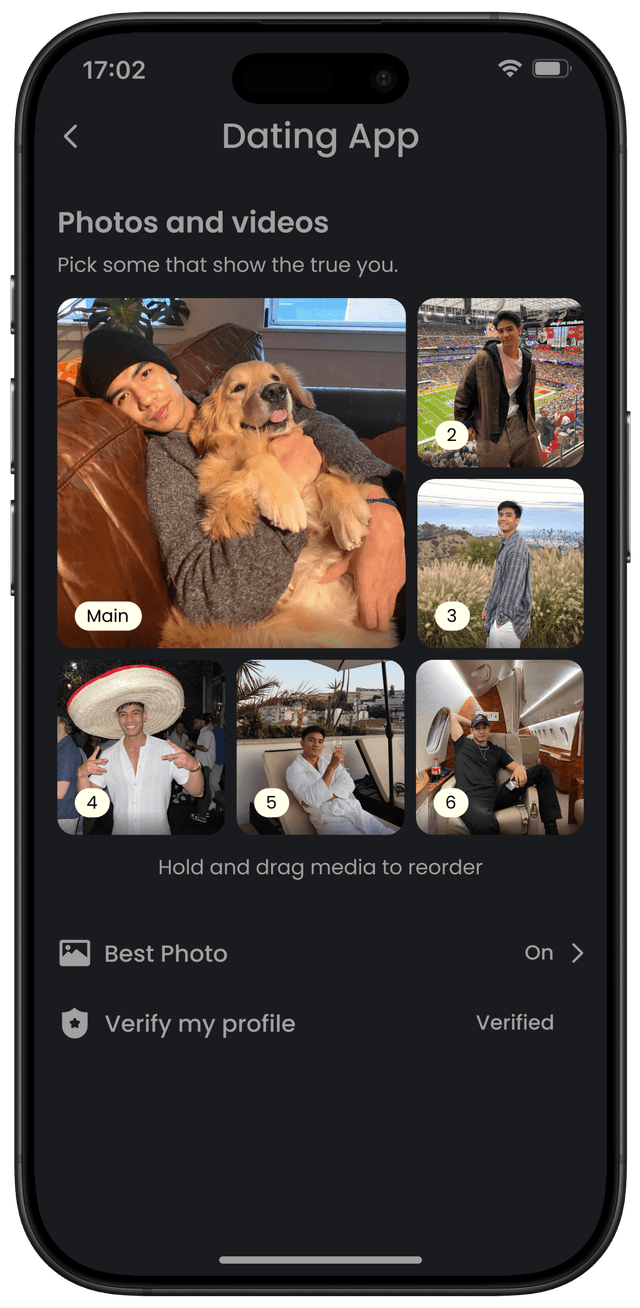 iPhone screenshot of dating app