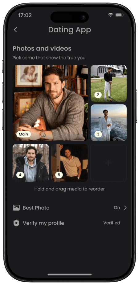 iPhone screenshot of dating app