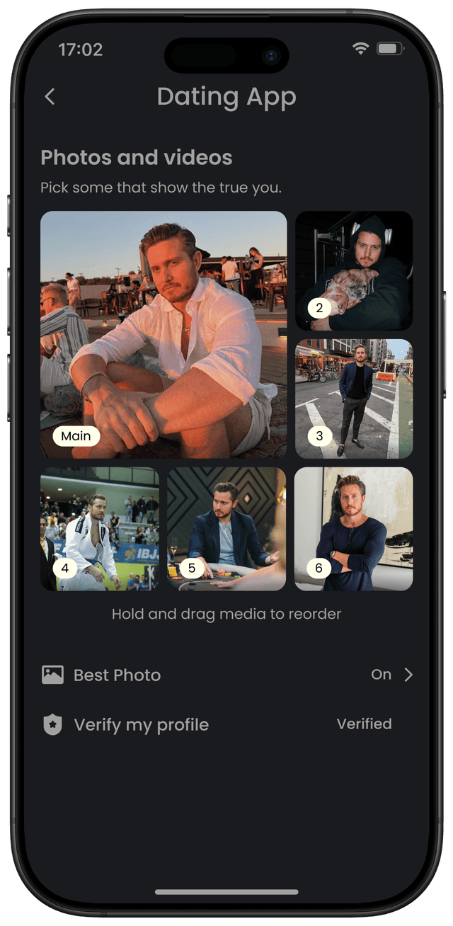 iPhone screenshot of dating app